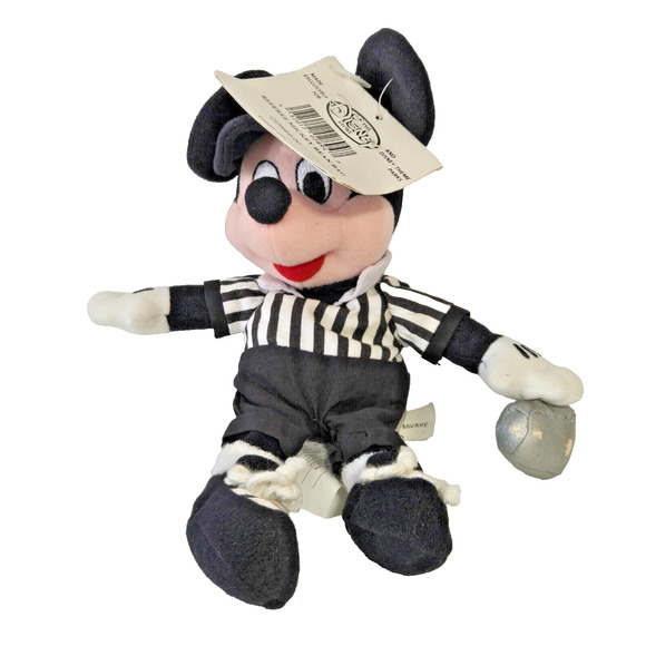 Disney Store Bean Bag Plush Referee‎ Mickey Mouse 9 inch w Tags - Picture 1 of 3
